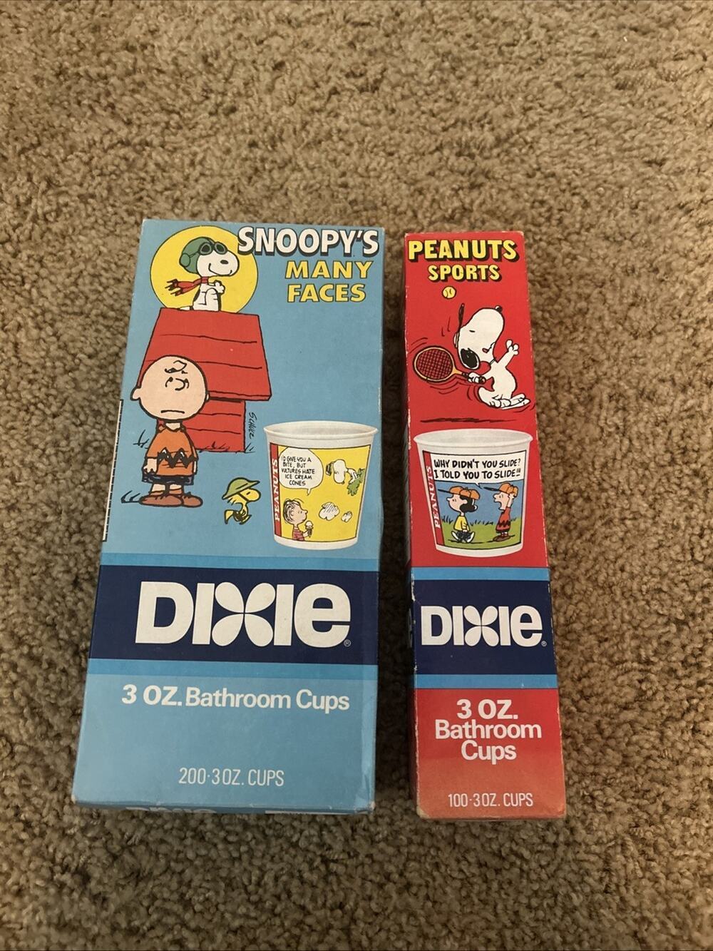 Peanuts Vintage Dixie 300 Cups Charlie Brown Snoopy Lucy '80s Sports Lot NIB
